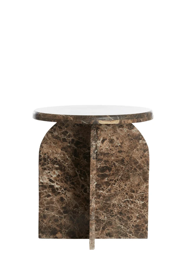 Side table 41x48 cm OTINIA marble dark brown