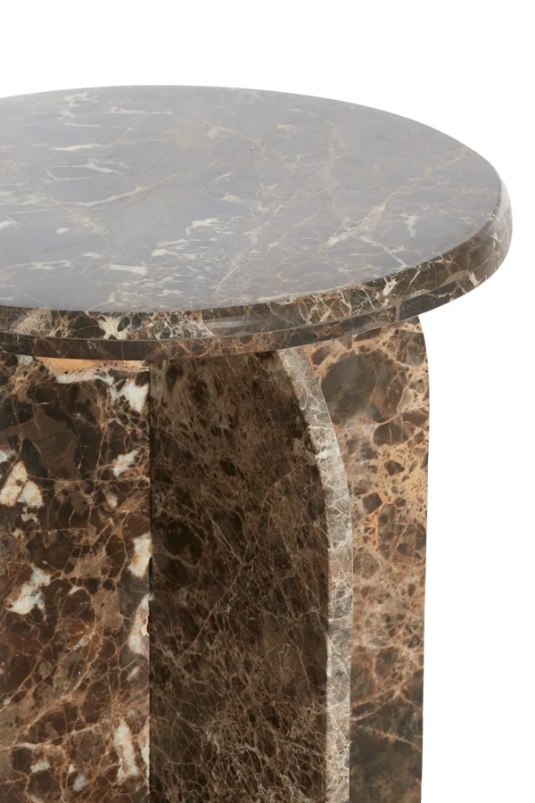 Side table 41x48 cm OTINIA marble dark brown