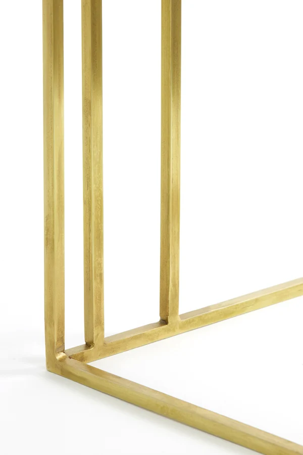 Side table 41x31x66 cm ROSHAN white marble+antique bronze