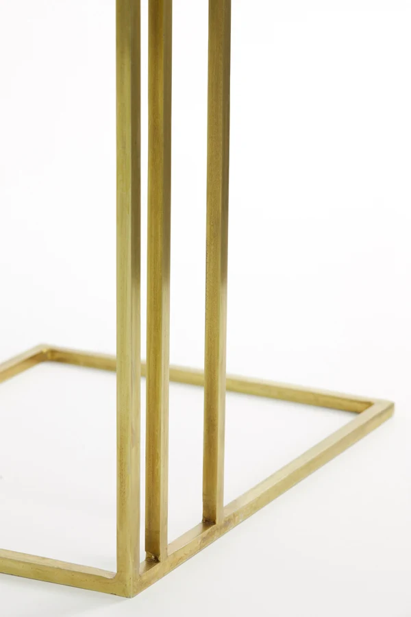 Side table 41x31x66 cm ROSHAN brown marble+antique bronze