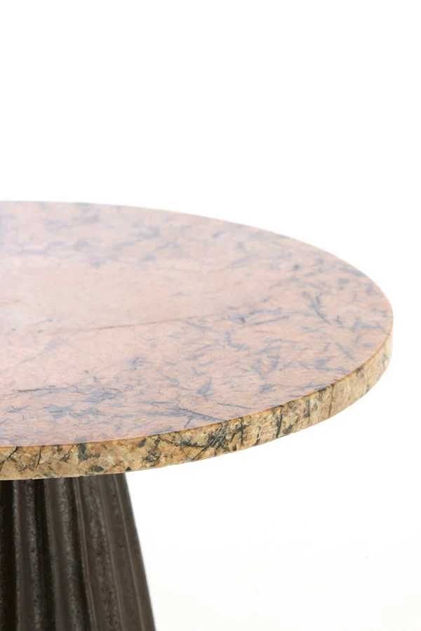 Side table 40x53,5 cm OBIDOS orange-grey marble+d brown