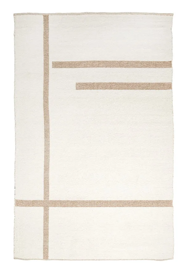 Rug 300x200 cm BUKIT wool cream+jute natural