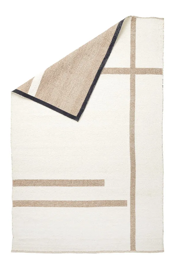 Rug 300x200 cm BUKIT wool cream+jute natural