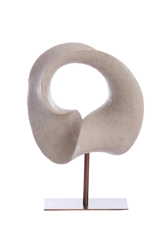 Ornament on base 34x18x43 cm VODICE taupe+dark bronze