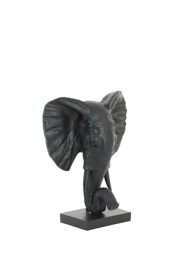 Ornament on base 30x15x35,5 cm ELEPHANT matt black