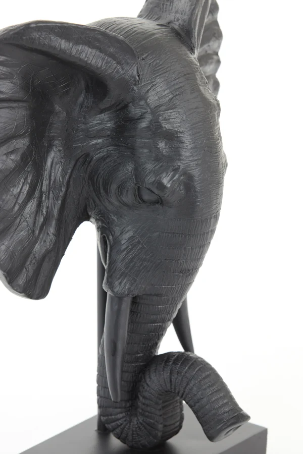 Ornament on base 30x15x35,5 cm ELEPHANT matt black
