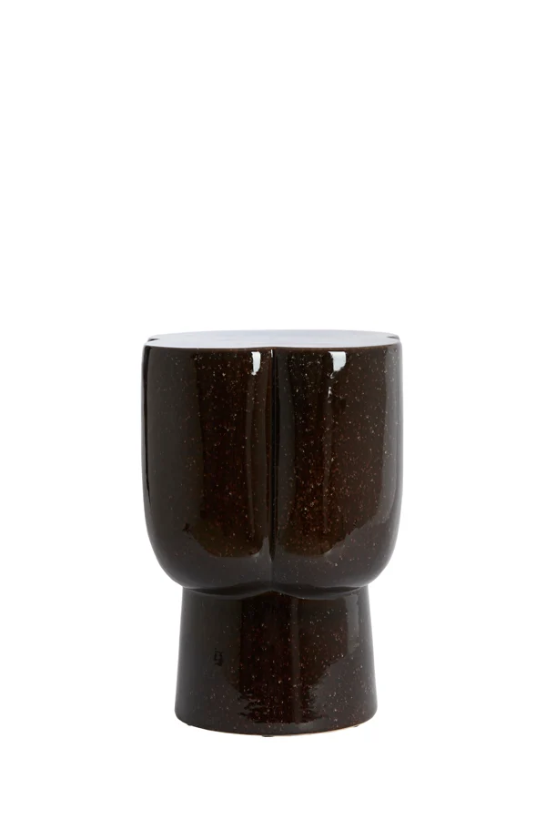 Side table 34,5x45 cm JUNTO ceramics dark brown