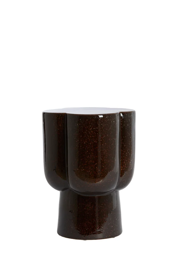 Side table 34,5x45 cm JUNTO ceramics dark brown