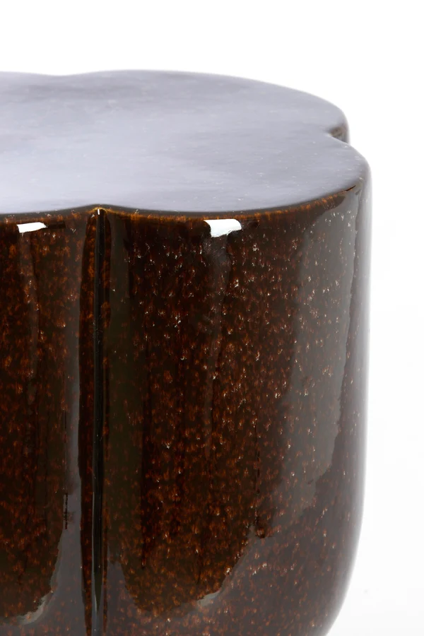 Side table 34,5x45 cm JUNTO ceramics dark brown