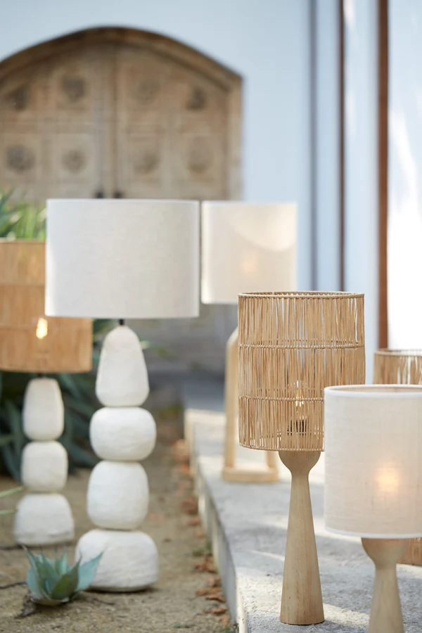 Shade cylinder 25-25-30 cm LANZANO raffia natural