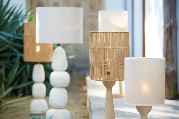 Shade cylinder 25-25-30 cm LANZANO raffia natural