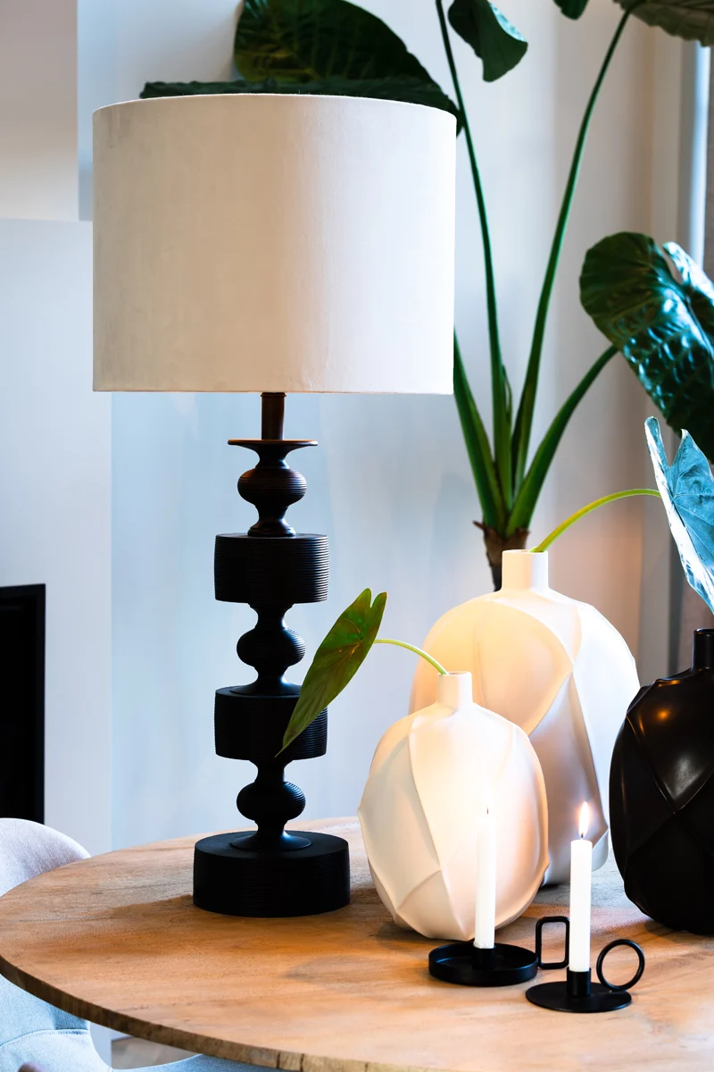 Shade cylinder 20-20-15 cm VELOURS off white