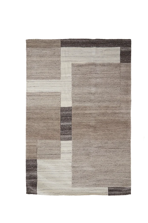 Rug 300x200 cm ALMAO wool beige+dark brown