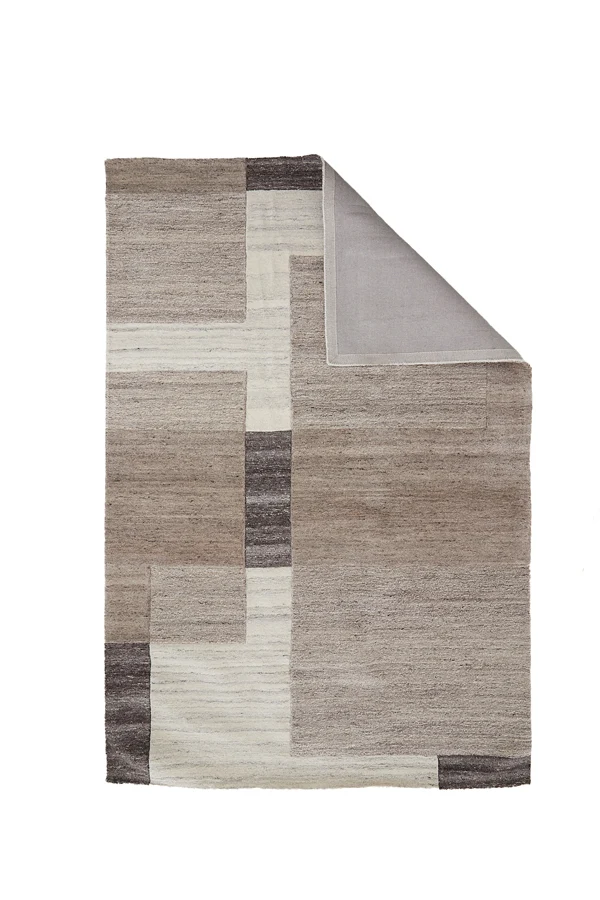 Rug 300x200 cm ALMAO wool beige+dark brown