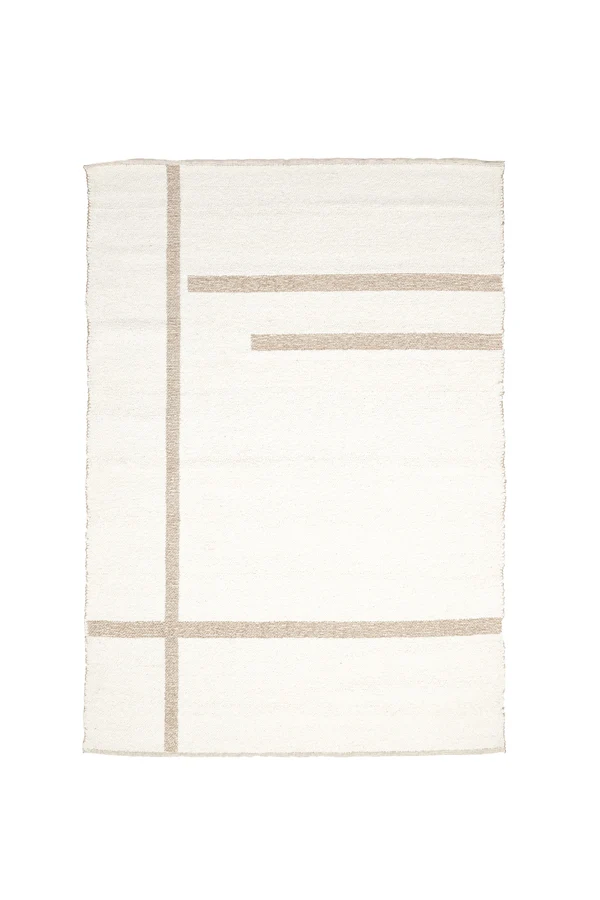 Rug 230x160 cm BUKIT wool cream+jute natural