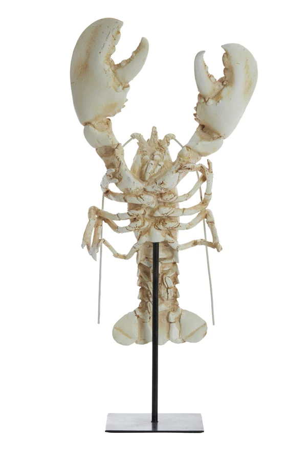 Ornament on base 25x14x56,5 cm LOBSTER off white