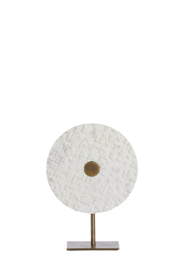 Ornament on base 25x10x35 cm YVO marble white+antique bronze