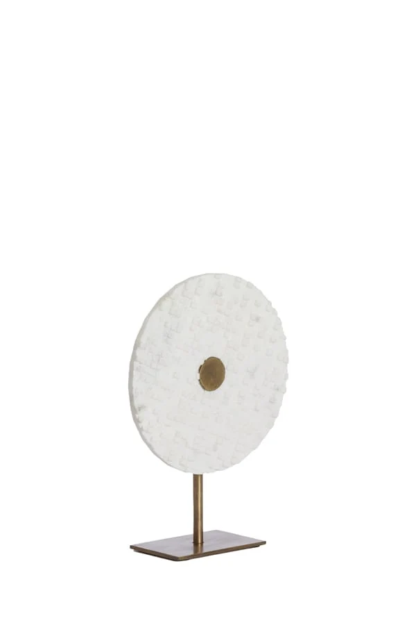 Ornament on base 25x10x35 cm YVO marble white+antique bronze