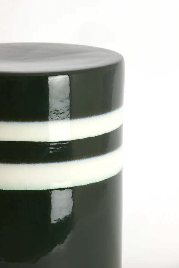 Side table 33x44 cm MOOCA ceramics dark green-white