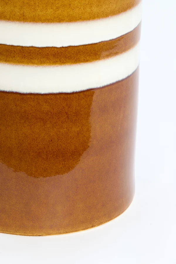 Side table 33x44 cm MOOCA ceramics cognac-white