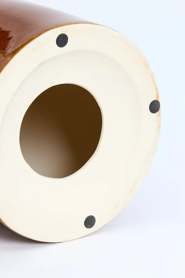Side table 33x44 cm MOOCA ceramics cognac-white