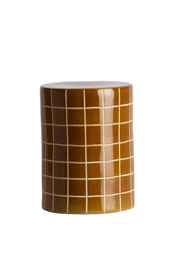 Side table 33x44 cm MAUCHO ceramics cognac+cream