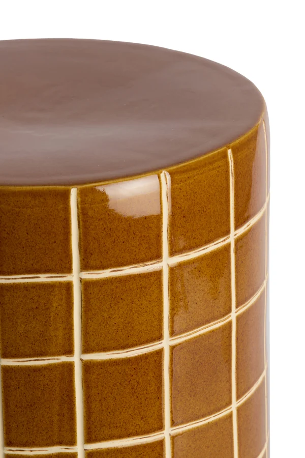 Side table 33x44 cm MAUCHO ceramics cognac+cream