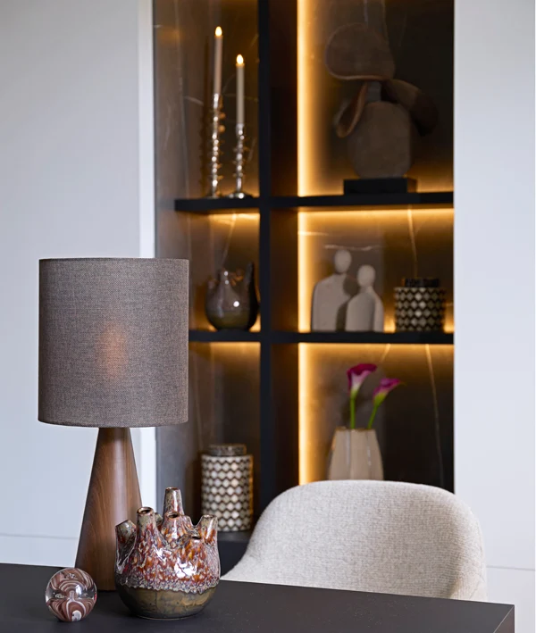 Shade cylinder 25-25-27 cm BRANFO linen dark brown