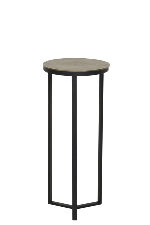 Pillar 35x81 cm RETIRO matt black+raw antique bronze