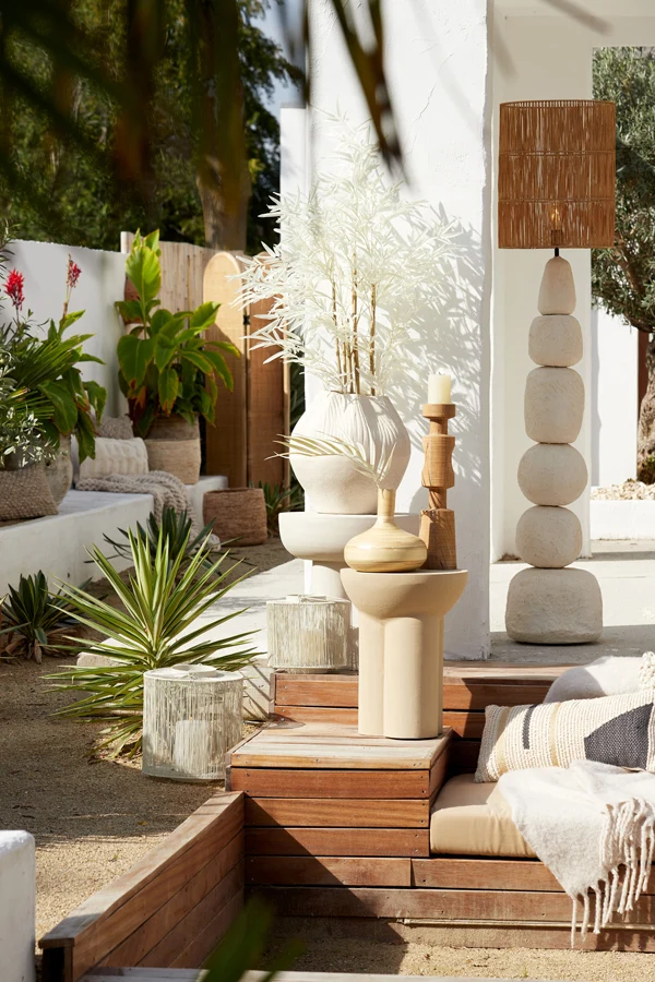 Shade cylinder 40-40-50 cm LANZANO raffia natural
