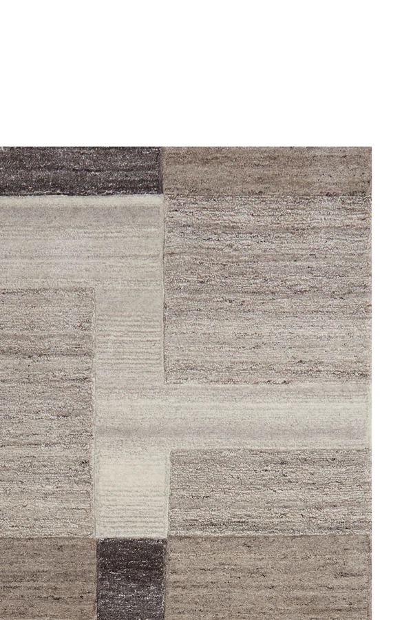 Rug 230x160 cm ALMAO wool beige+dark brown