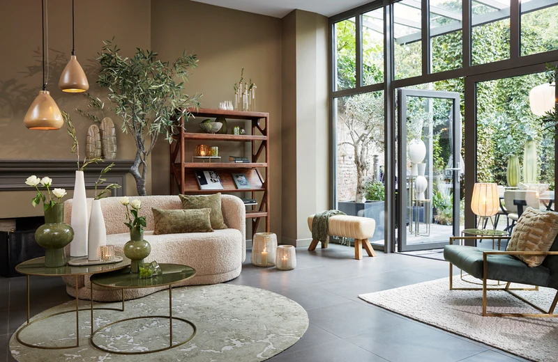 Rug 200 cm SJORS olive green+light grey