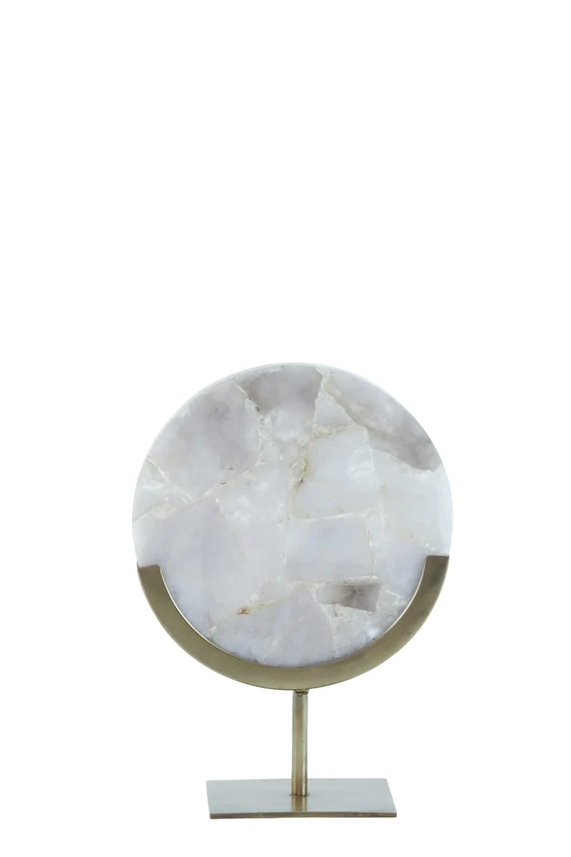 Ornament on base 25x10x35 cm GOUYA grey agate+antique bronze