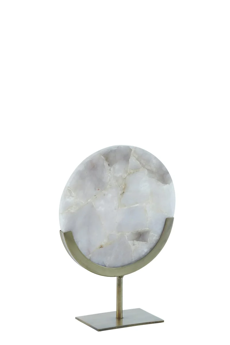 Ornament on base 25x10x35 cm GOUYA grey agate+antique bronze