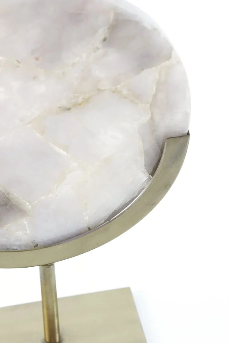 Ornament on base 25x10x35 cm GOUYA grey agate+antique bronze