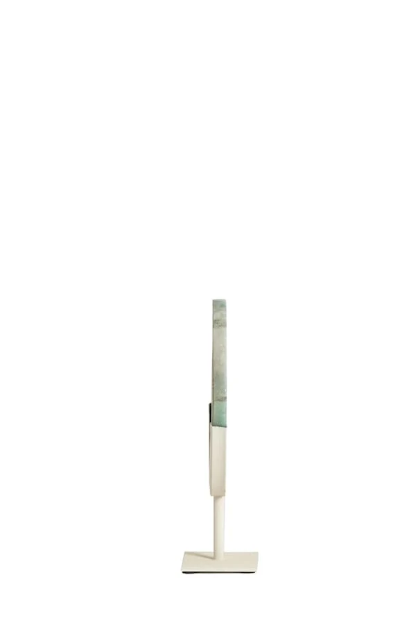 Ornament on base 25x10x35 cm GOUYA green agate+cream
