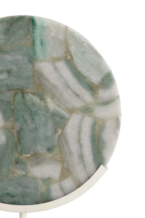 Ornament on base 25x10x35 cm GOUYA green agate+cream