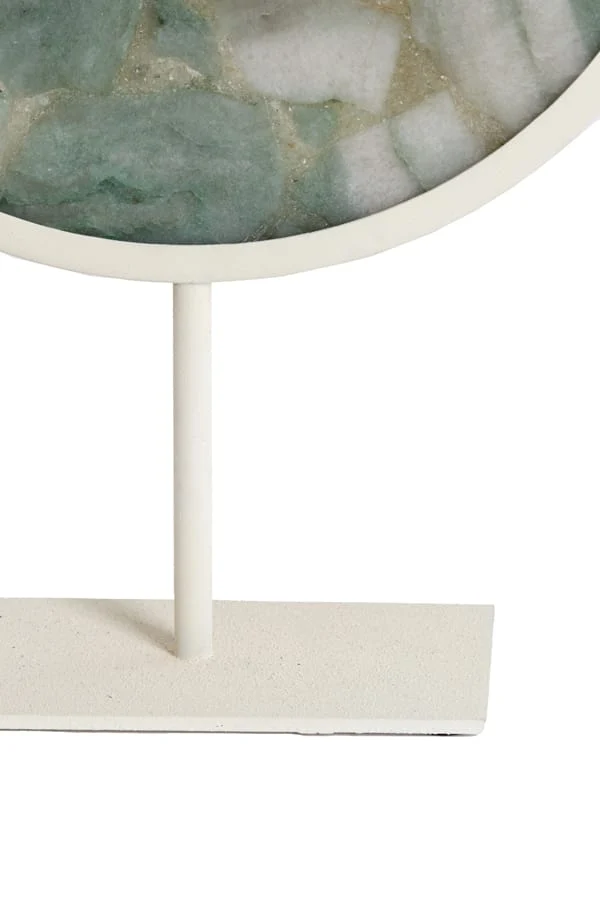 Ornament on base 25x10x35 cm GOUYA green agate+cream