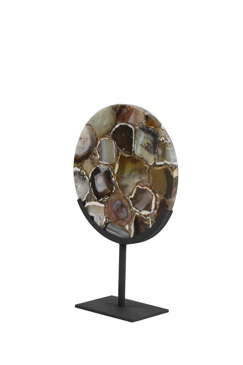 Ornament on base 25x10x35 cm GOUYA agate brown+matt black