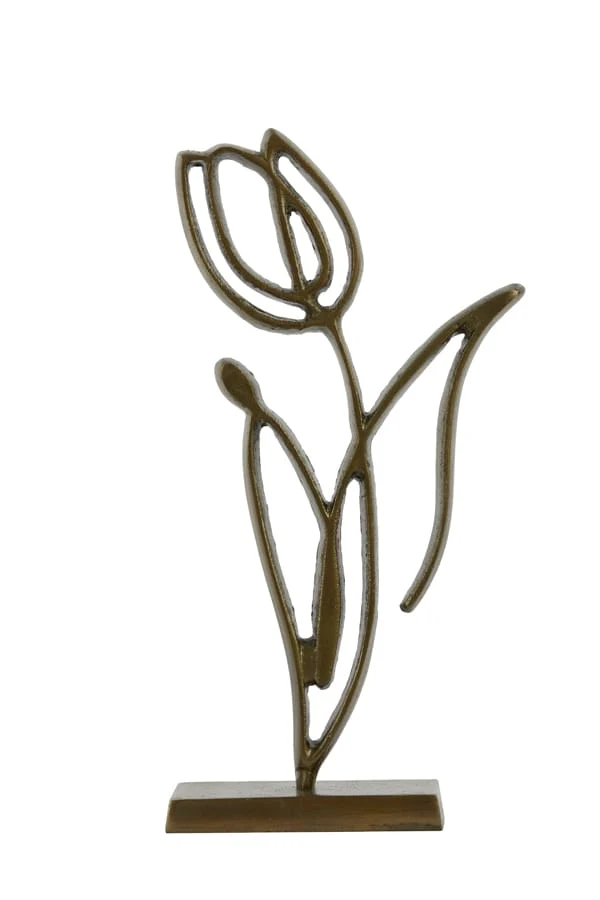 Ornament on base 24x8,5x45 cm TULIPANU antique bronze