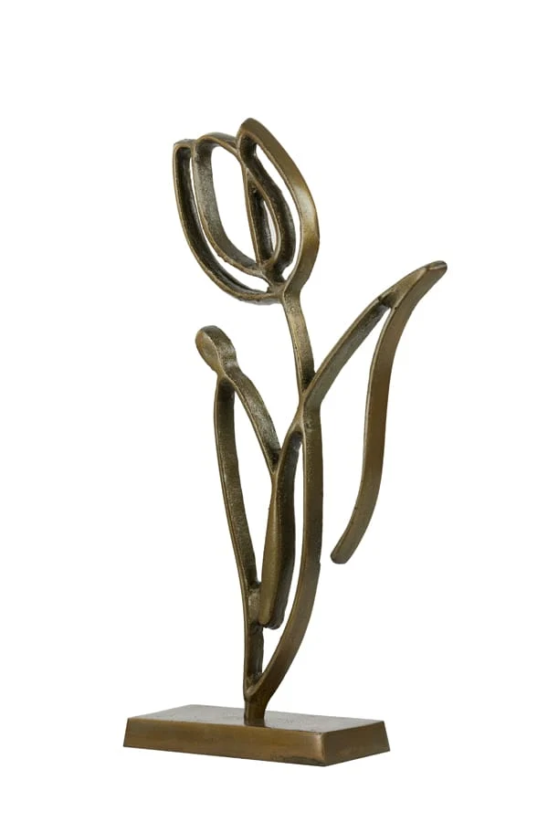 Ornament on base 24x8,5x45 cm TULIPANU antique bronze