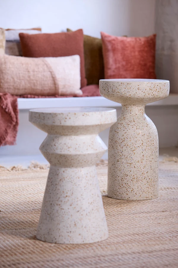 Side table 32x54 cm MORAVIT terrazzo cream
