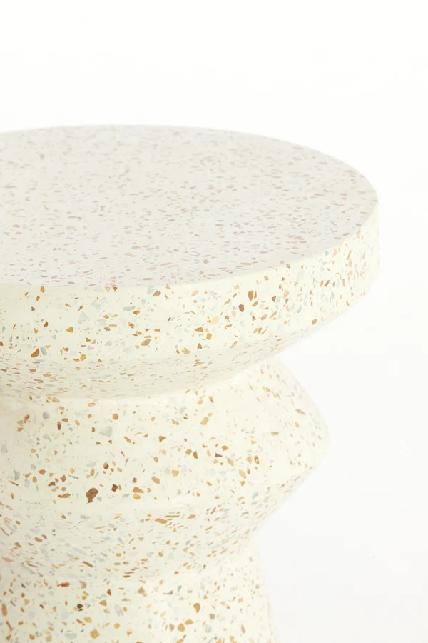 Side table 32x47 cm SELLA terrazzo cream