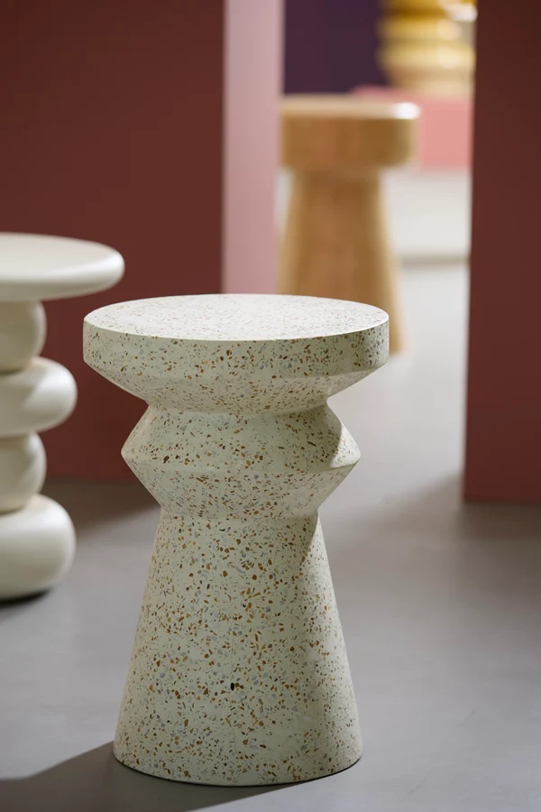 Side table 32x47 cm SELLA terrazzo cream