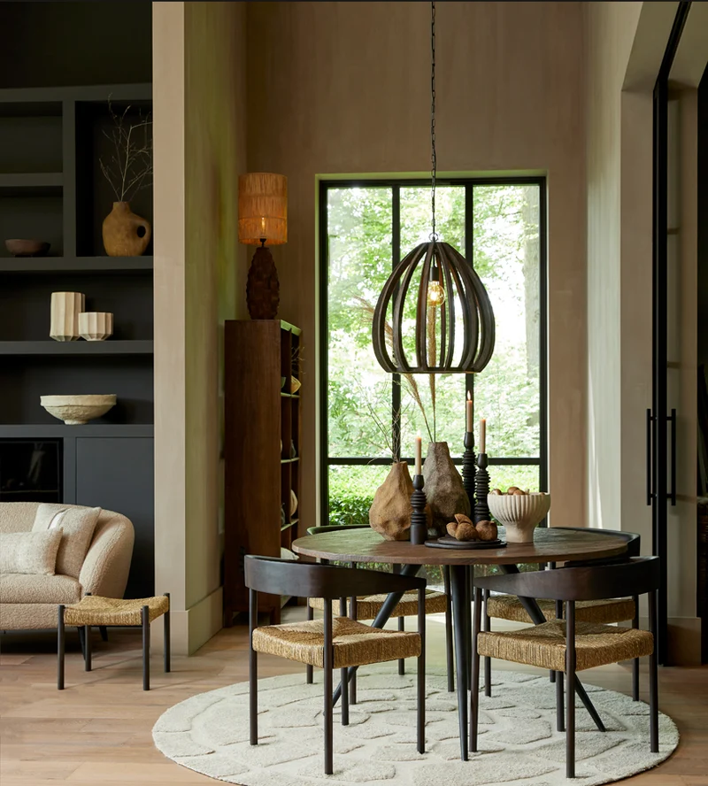 Shade cylinder 30-30-40 cm LANZANO raffia natural
