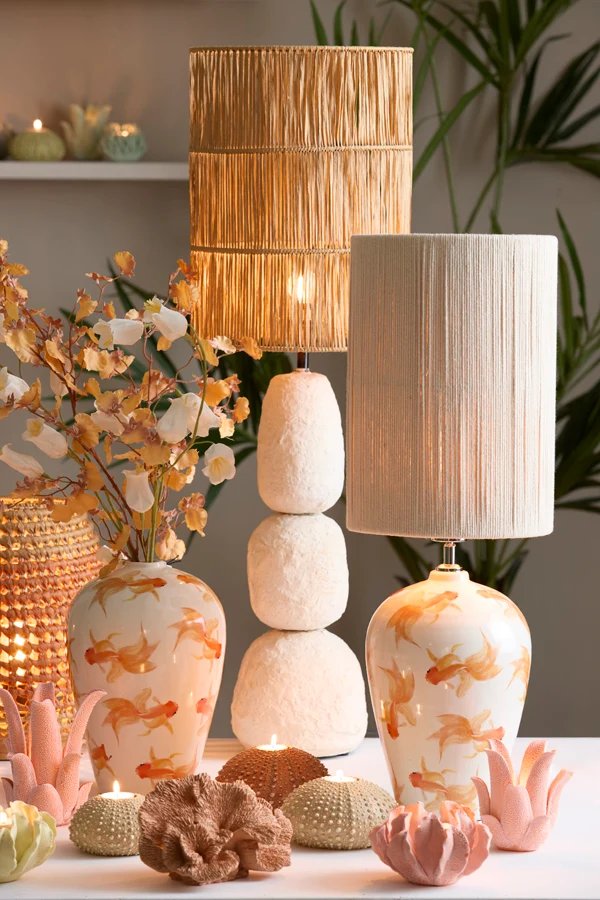 Shade cylinder 30-30-40 cm LANZANO raffia natural