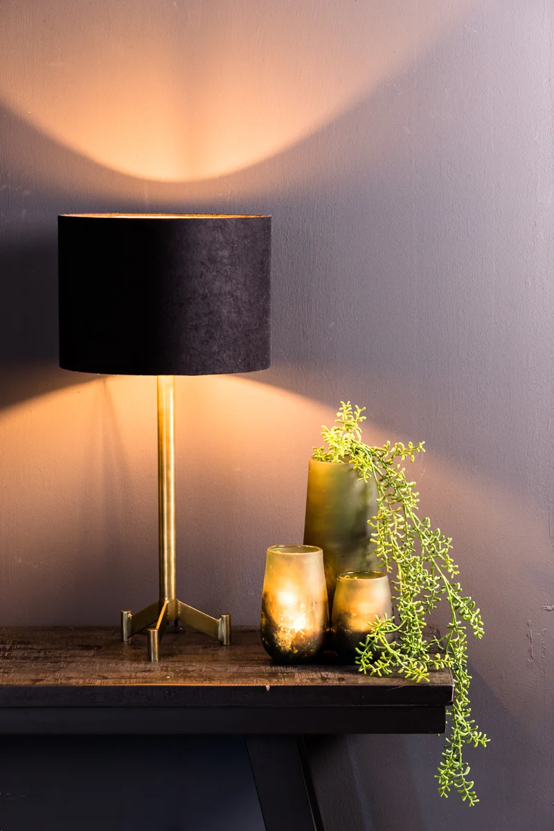 Shade cylinder 25-25-18 cm VELOURS black-taupe