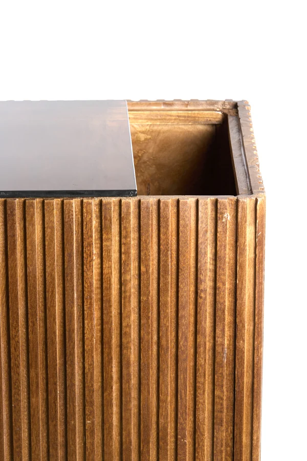 Pillar 35x35x100 cm GATURA wood dark brown+glass brown