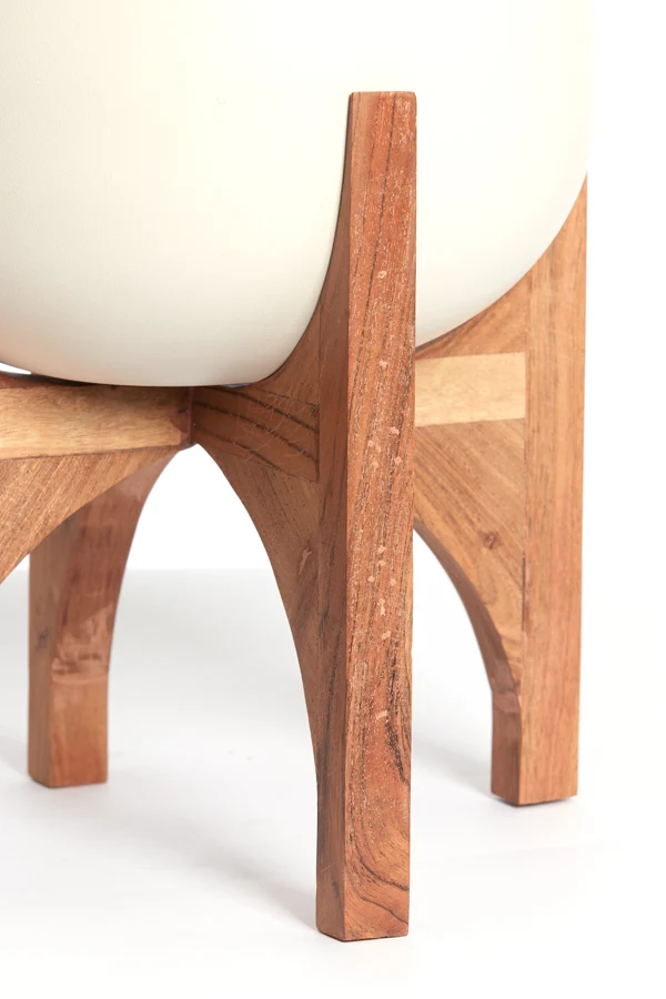 Pot on base deco 59x82 cm KARUNA wood+matt cream