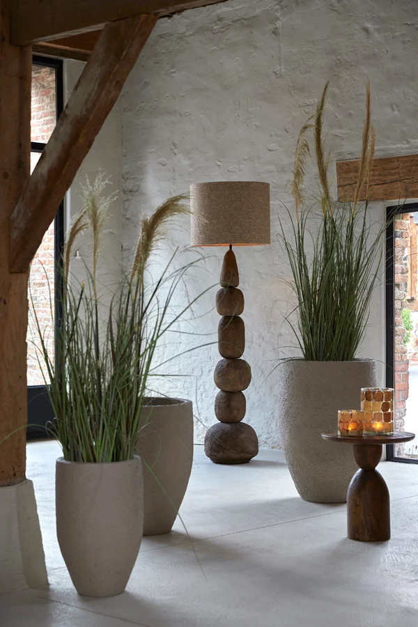 Pot deco S/3 30x46+40x55+52x71 cm SIROLO sand